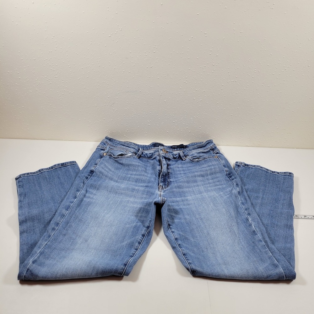 J. Jill Relaxed Boyfriend Jeans Womens 14 Blue Excellent Mid Rise Stretch Denim